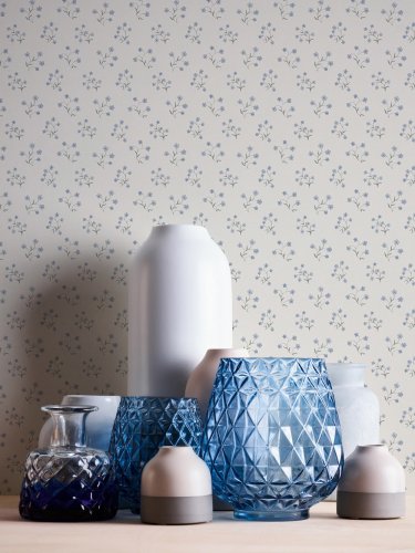 Galerie Forget Me Not Motif Blue / Grey / White Wallpaper Room