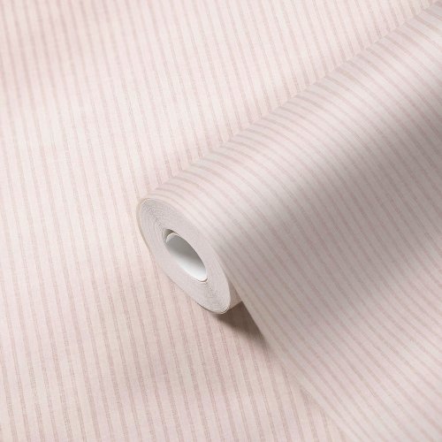 Galerie Pinstripe Motif Pink Wallpaper Roll