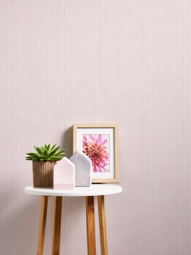 Galerie Pinstripe Motif Pink Wallpaper Room 3