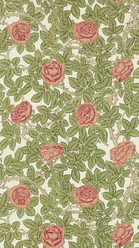 Morris & Co Rambling Rose Twining Vine Wallpaper Long