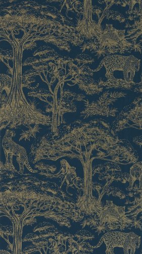 Clarke & Clarke Kisumu Midnight Luxe Wallpaper Long