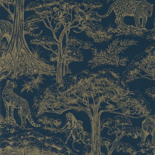 Clarke & Clarke Kisumu Midnight Luxe Wallpaper