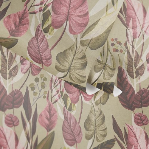 Wild Grove Olive & Mulberry wallpaper roll shot