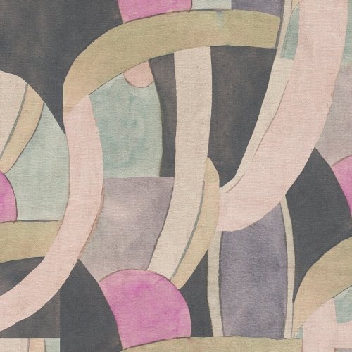 Abstract shapes and painterly strokes in Anna DiAndrea Echoed Form wallpaper