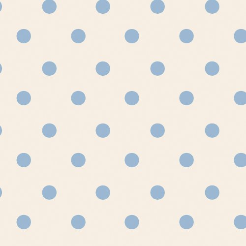 Button Spot Blue wallpaper with baby blue polka dots on a cream backdrop