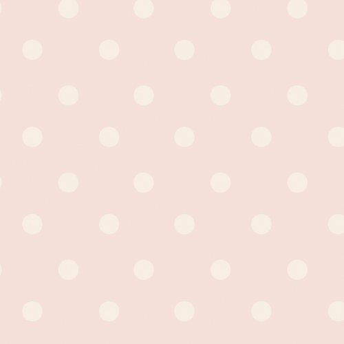 Button Spot Pink wallpaper with cream polka dots on a baby pink background