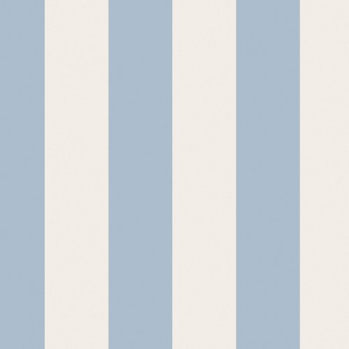 Canopy Stripe Blue wallpaper with wide cream and sky blue stripes