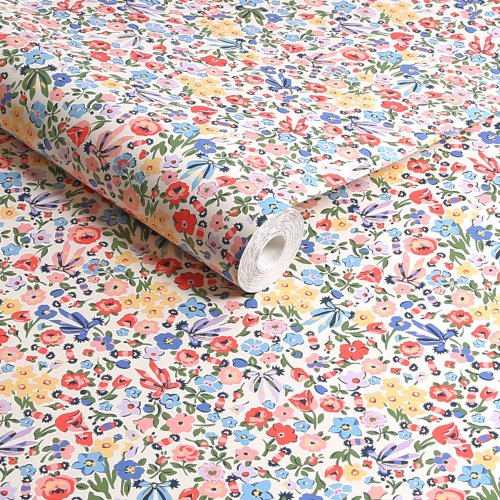 Roll of Harmony Ditsy Day wallpaper showcasing colourful flowers against a soft background