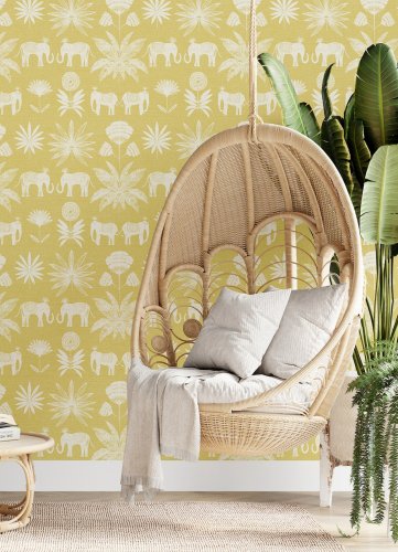 A Street Prints Bazaar Yellow Wallpaper Room