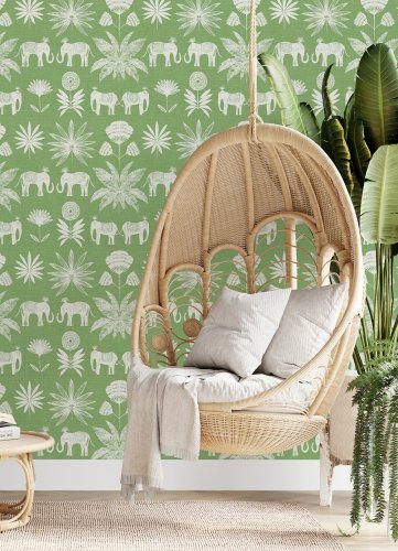 A Street Prints Bazaar Green Wallpaper Room