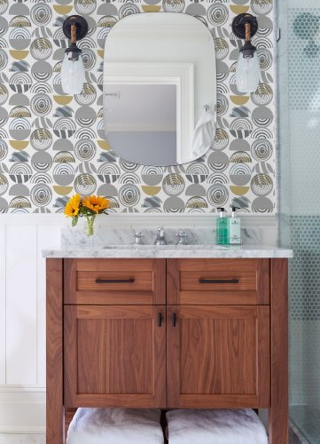 A Street Prints Mahe Yellow & Grey Wallpaper Room