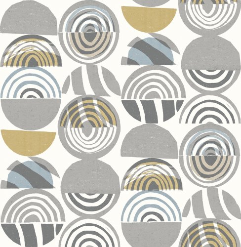 A Street Prints Mahe Yellow & Grey Wallpaper