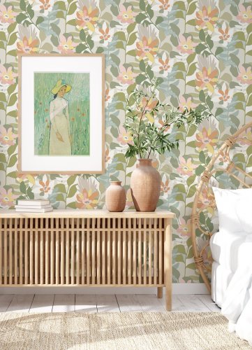 A Street Prints Koko Taupe Wallpaper Room 2