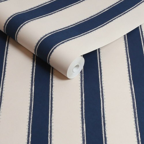 Navy blue and cream stripe pattern for modern interiors