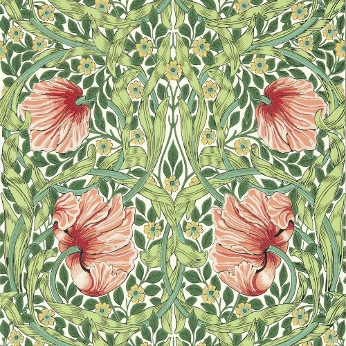 Morris & Co Pimpernel Shamrock/Watermelon Wallpaper