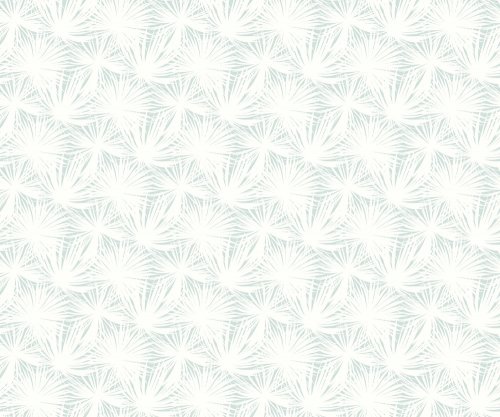 White palm leaf wallpaper on a lagoon blue background by Ohpopsi