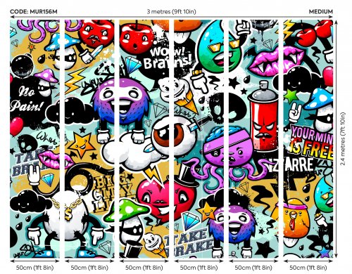Origin Murals Graffiti Monster Mural Panels