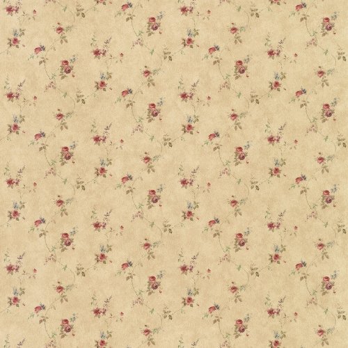 Galerie Pretty Prints Laura's Trail Dark Beige / Red / Green / Blue Wallpaper