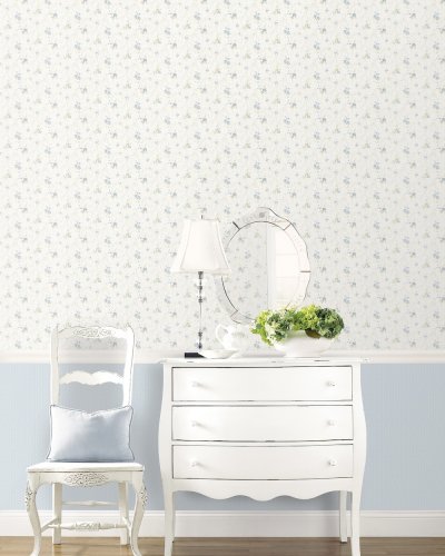 Galerie Pretty Prints Swiss Dot Negative Light Blue Wallpaper Room