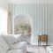 Rachel Ashwell Watercolour Stripe Blue Wallpaper Room