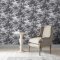 Bobart's Garden Monochrome Wallpaper featuring a vintage-style black and white forest landscape