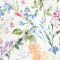 A roll of Laura Ashley Elston Garden Multi Wallpaper displaying delicate botanical artwork in pastel shades of green, pink, and blue