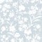 Laura Ashley Rye Pale Seaspray Wallpaper with crisp white floral silhouettes on a soft blue-grey background