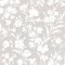 Laura Ashley Rye Dove Grey Wallpaper with white floral silhouettes on a soft grey background