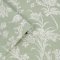 A roll of Laura Ashley Lloyd Sage Green Wallpaper showing its intricate white floral detailing on a muted sage base