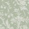 Laura Ashley Lloyd Sage Green Wallpaper with delicate white floral sketches on a soft sage green background