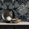 Galerie Floral Hydrangea Black/Grey/White Wallpaper Room 2