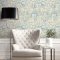 Galerie Acanthus Garden Deep Beige/Blue/Green Wallpaper Room 2