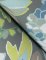 Vintage floral wallpaper in grey, green, and blue tones