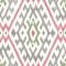 A Street Prints Solola Pink & Grey Wallpaper with an ikat-inspired diamond pattern in blush pink, sage green, and grey on an off-white background