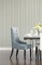 Galerie Pinstripe Beige / Teal Wallpaper Room