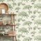 Crown Archive Tree Teal Wallpaper Room 2