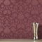 Classic red damask wallpaper with detailed designs by Crown