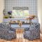 Room decorated with Painted Gingham Blue wallpaper, showcasing a charming blue and white gingham pattern