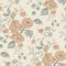 Apricot floral wallpaper on cream background with hand-drawn blooms