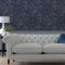 Elegant floral wallpaper in midnight blue and seaspray tones from Laura Ashley